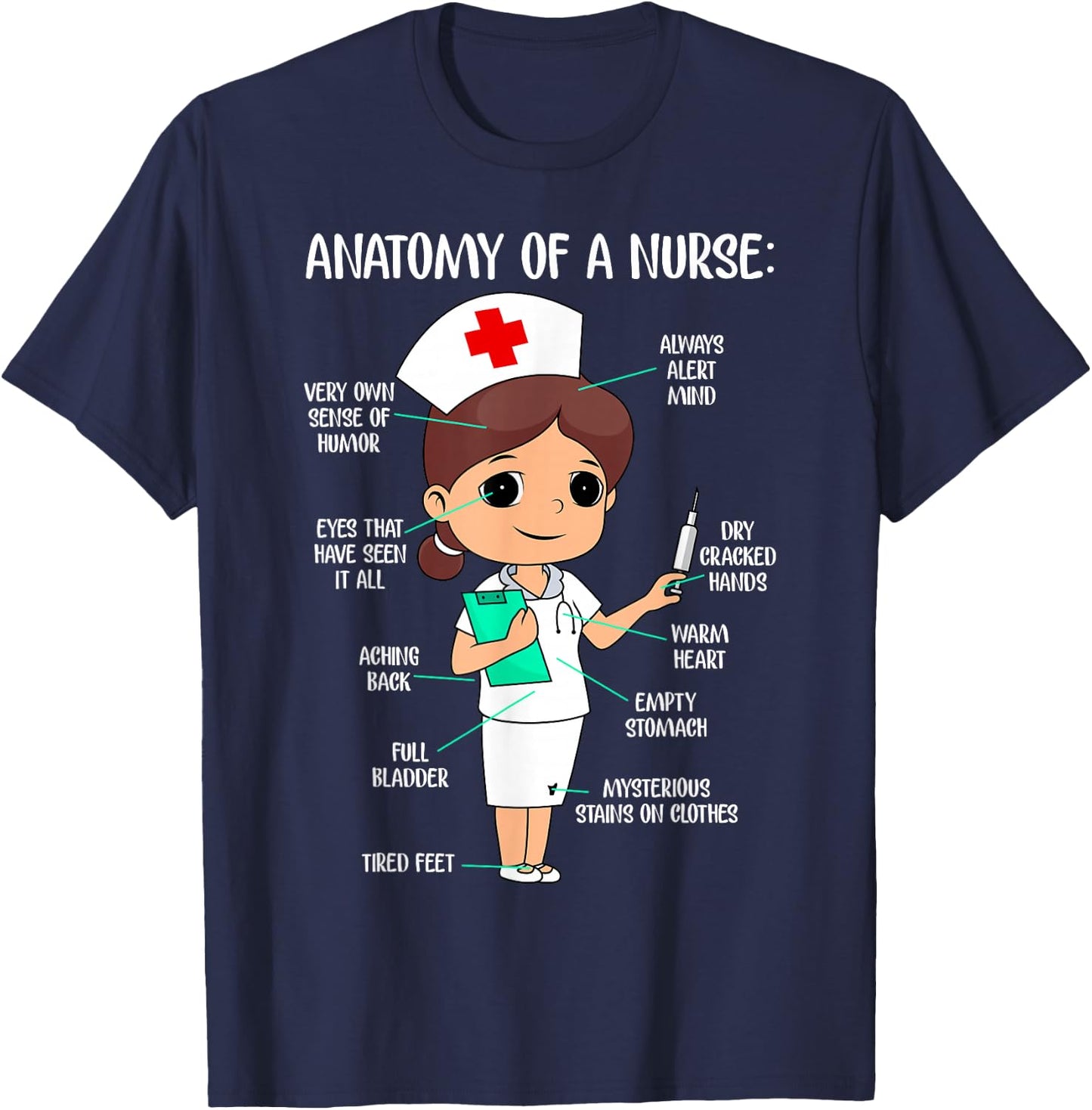 The Anatomy of a Nurse T-Shirt - T-Shirt | Navy