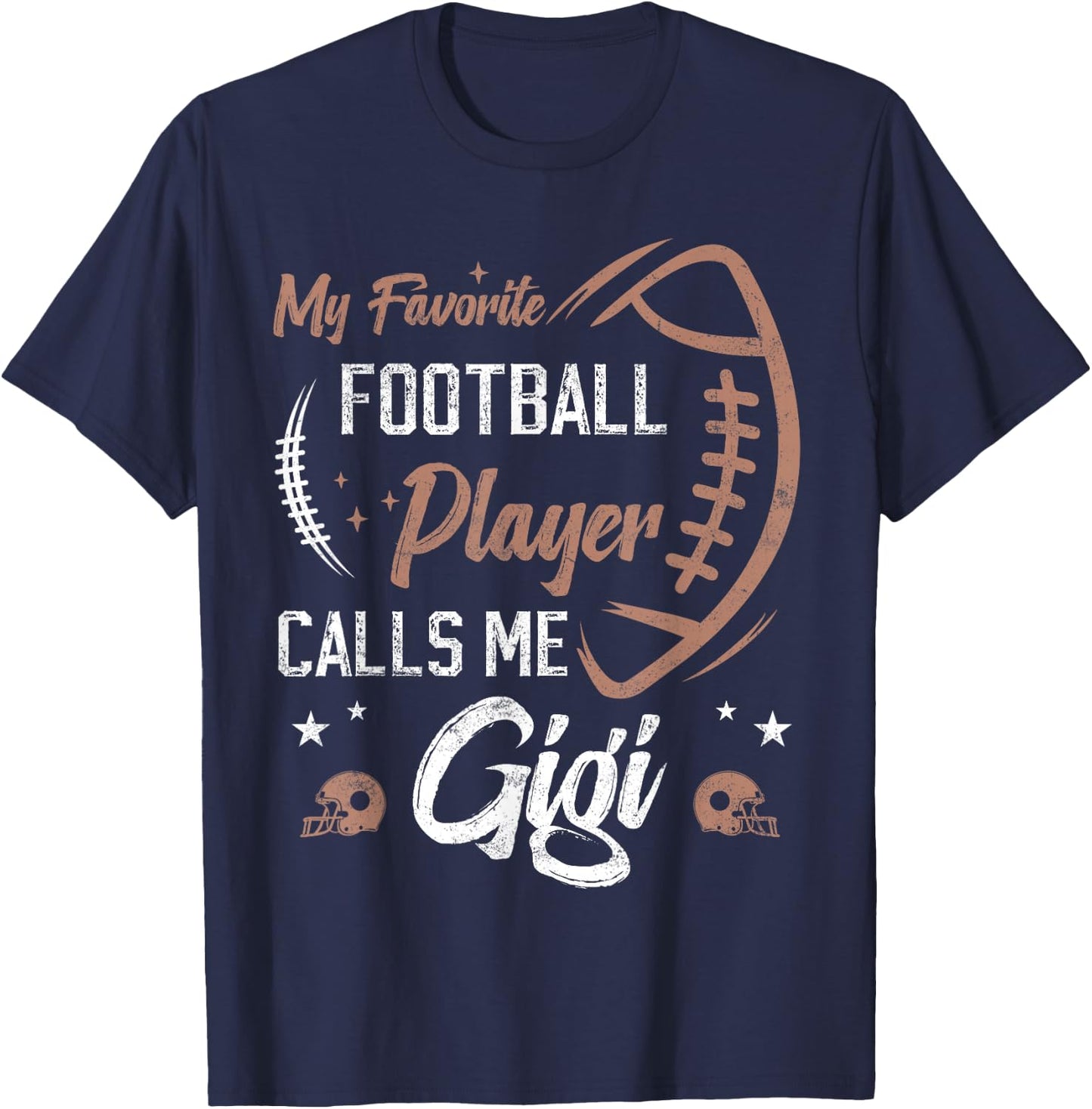 my favorite Football player calls me gigi funny grandma T-Shirt - T-Shirt | Navy