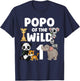 Popo of the Wild One Zoo Birthday Party Safari Jungle Animal T-Shirt - T-Shirt | Navy