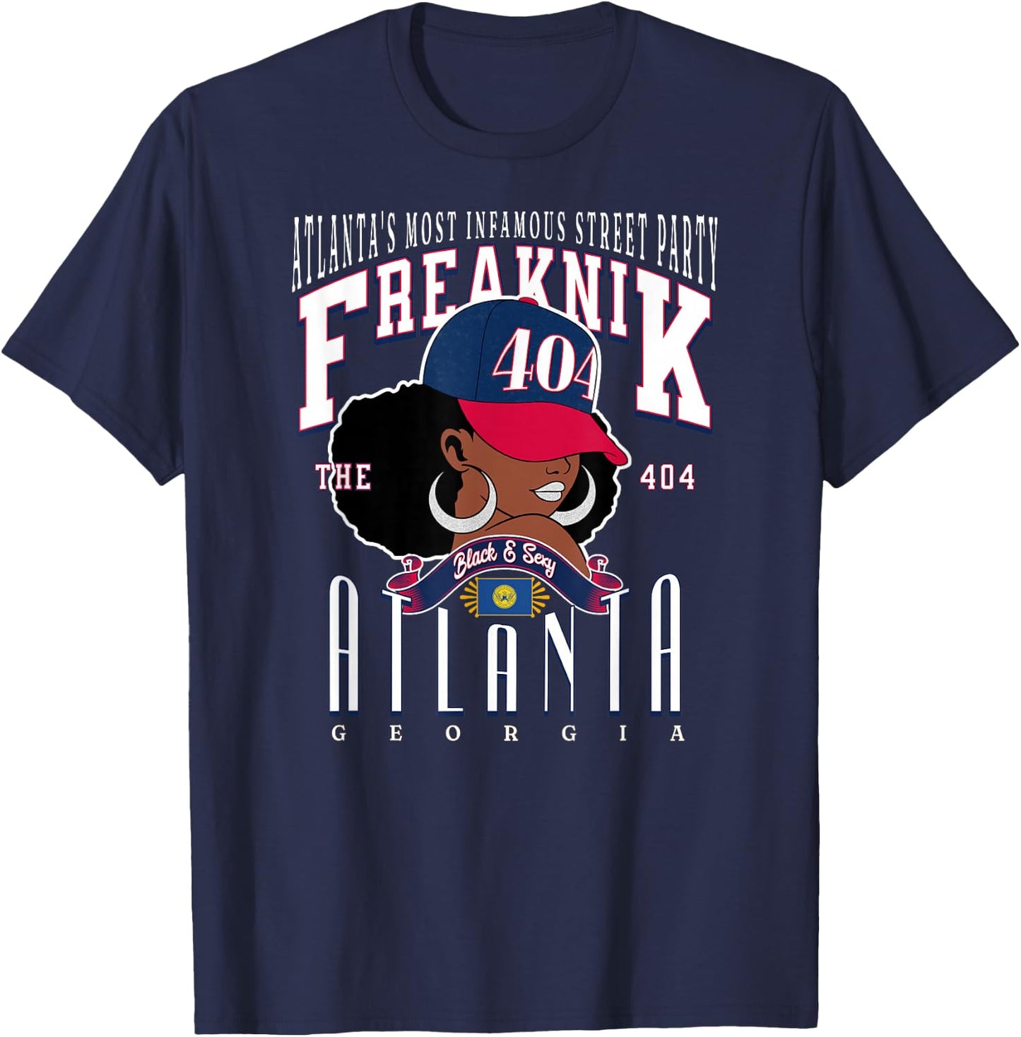 Around the Way Girls: Area Code Queens Freaknik Atlanta Culture Adults Black Small Short Sleeve Classic Regular Fit Lightweight Unique Design T-Shirt - T-Shirt | Navy