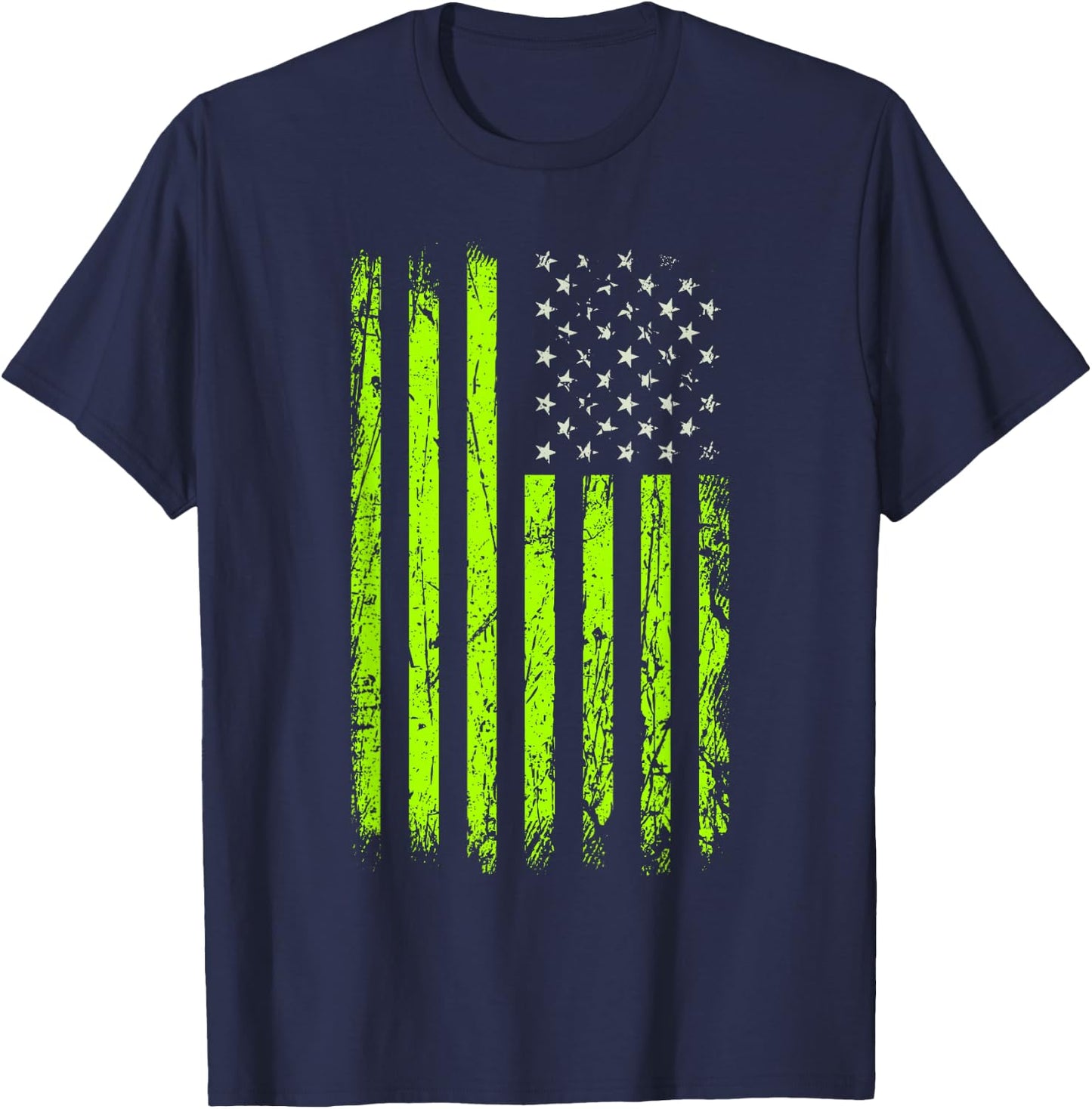 Green Stars & Stripes.American USA Flag Green Color Graphic T-Shirt - T-Shirt | Navy