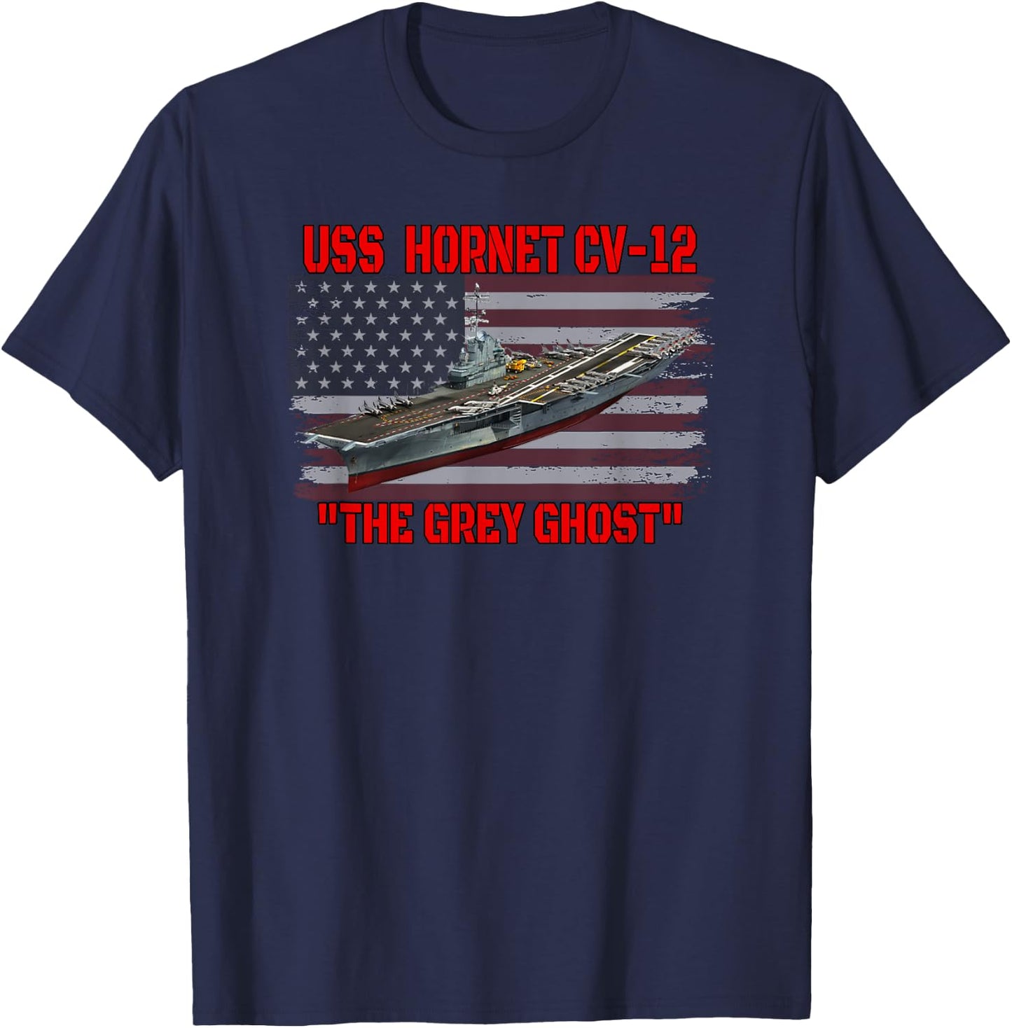 Veterans Day Aircraft Carrier USS Hornet CV-12 Warship Dad T-Shirt - T-Shirt | Navy