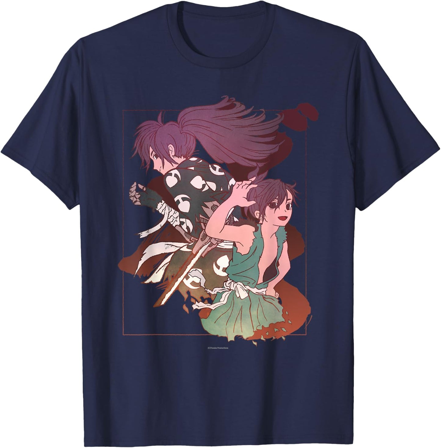Tezuka Osamu World Dororo Anime , Women's, Black, Small, Short Sleeve, Classic Fit, Pull On, Round Collar, Modern Cartoon, Art, Birthday, Unique Graphic Design T-Shirt - T-Shirt | Navy