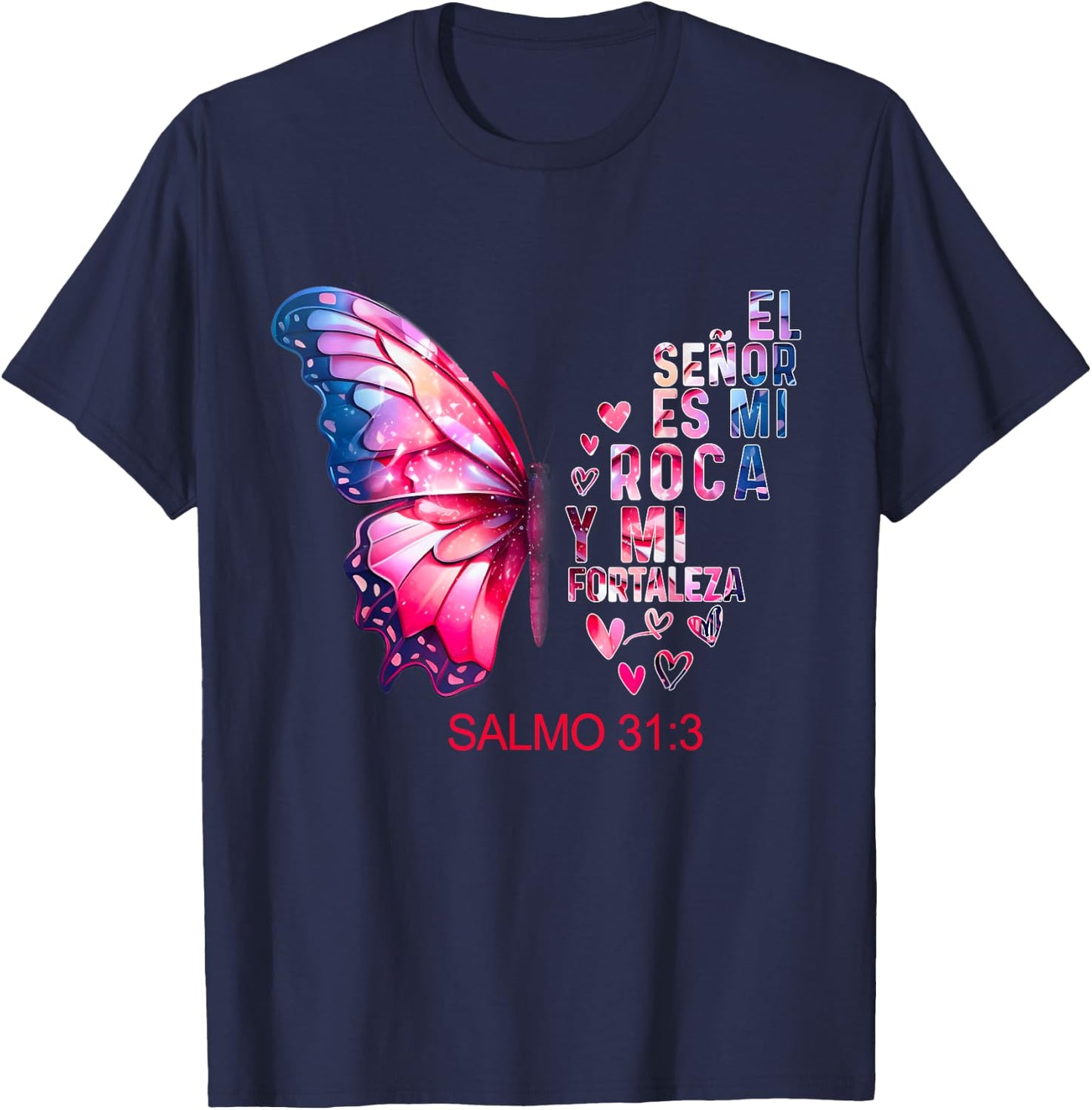 Camiseta Cristiana Para Mujer En Espanol Spanish Salmo 31 T-Shirt - T-Shirt | Navy