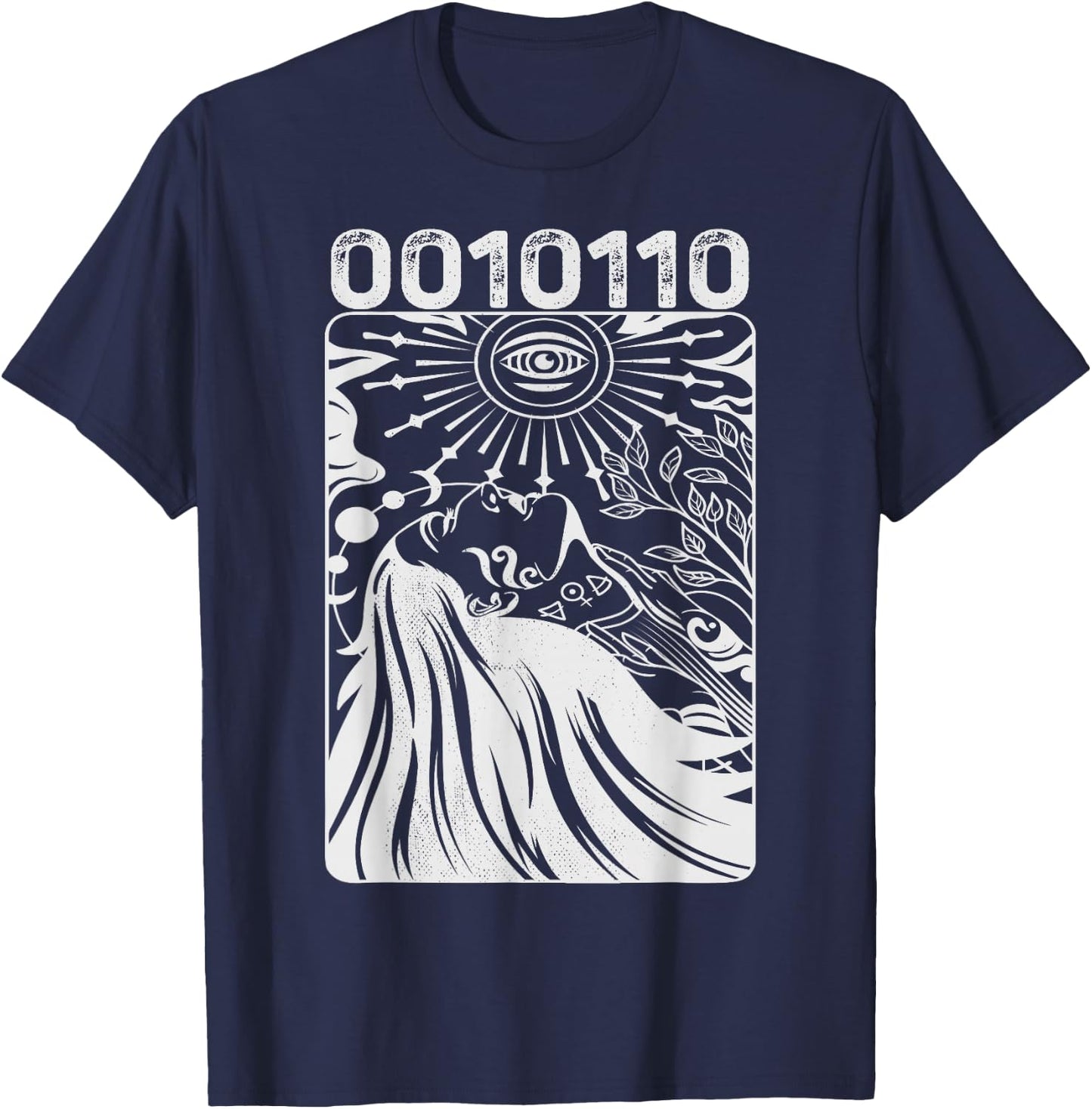 0010110 Spiritual Key Design Black Spiritual T-Shirt - T-Shirt | Navy