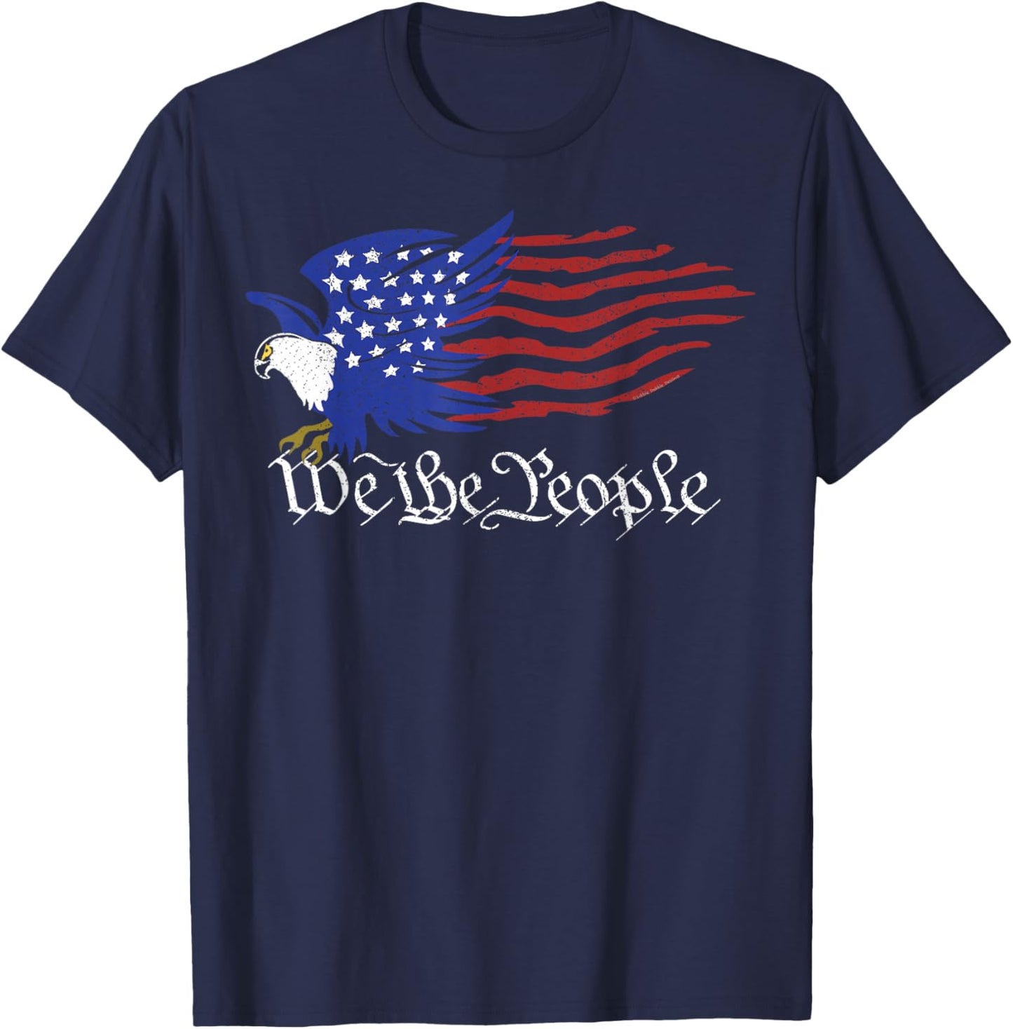 Patriotic Grunge USA Flag Eagle We the People 4th of July T-Shirt - T-Shirt | Navy