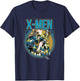 Marvel X-Men Vintage Circle Heroic Group Shot T-Shirt - T-Shirt | Navy