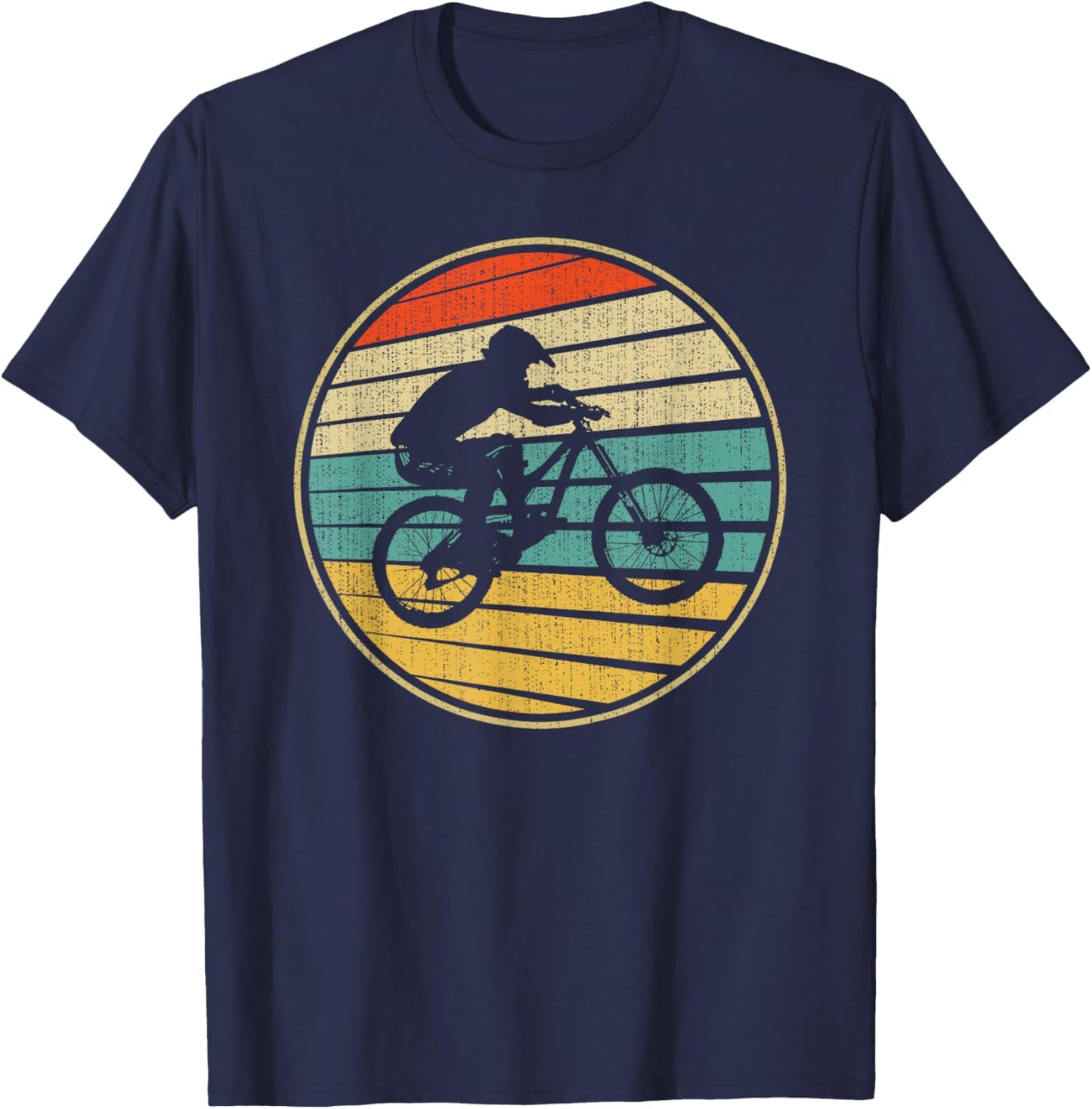 Vintage BMX Rider Retro Bike Bicycle Stunt Racing 70s 80s T-Shirt - T-Shirt | Navy