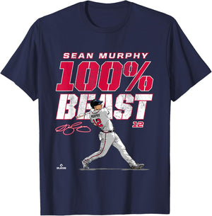 100% Beast Sean Murphy Atlanta MLBPA T-Shirt - T-Shirt | Navy