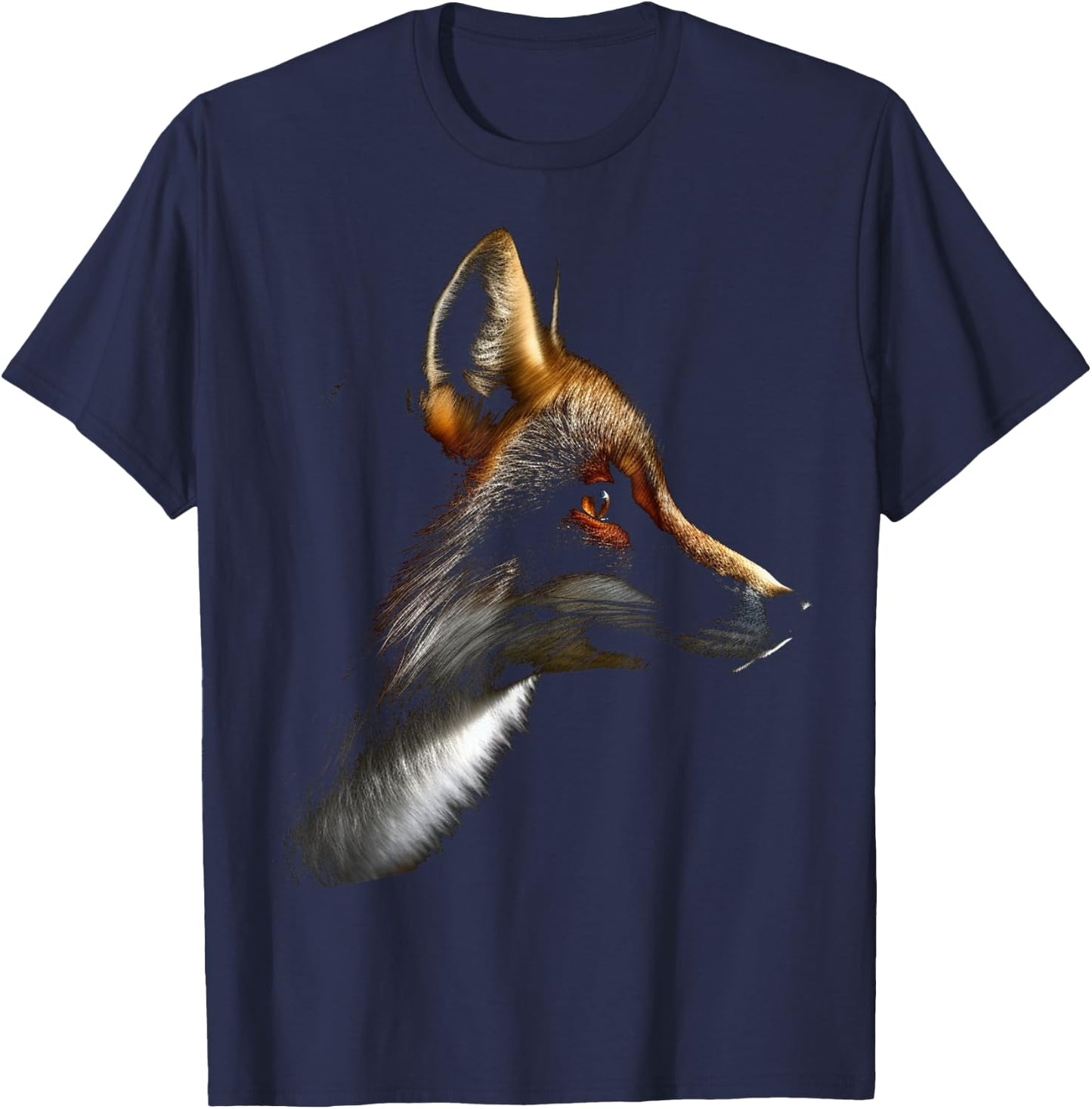 Fox Art - Animal Artwork Fox T-Shirt - T-Shirt | Navy