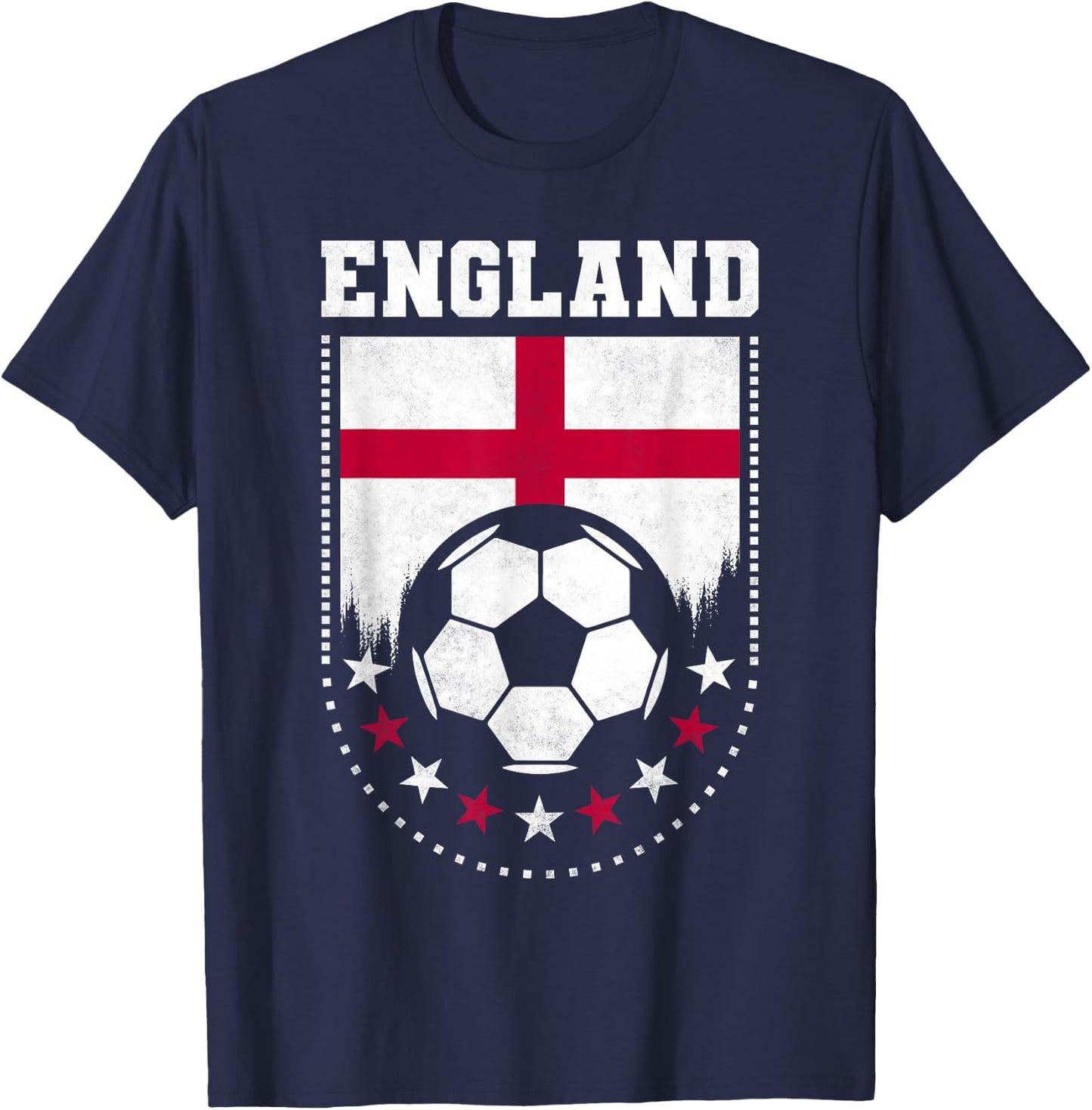 England Flag Soccer Fan T-Shirt - T-Shirt | Navy