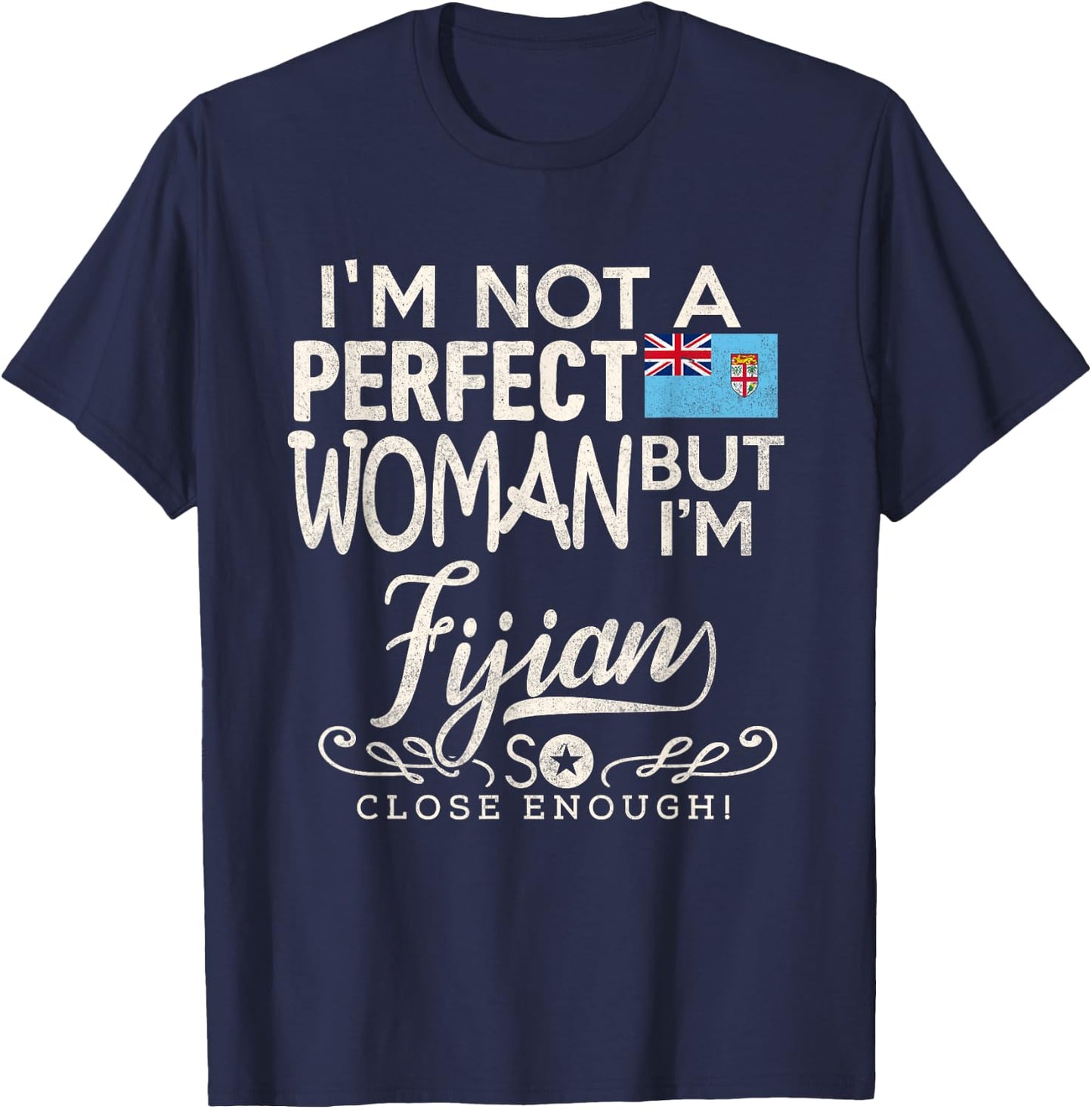 Fiji Flag Woman Shirt Fijian Pride Souvenir Funny T-Shirt - T-Shirt | Navy