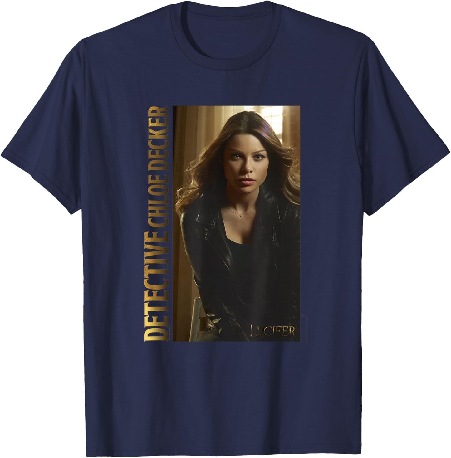 Lucifer Detective Chloe Decker Gold Series Poster T-Shirt - T-Shirt | Navy
