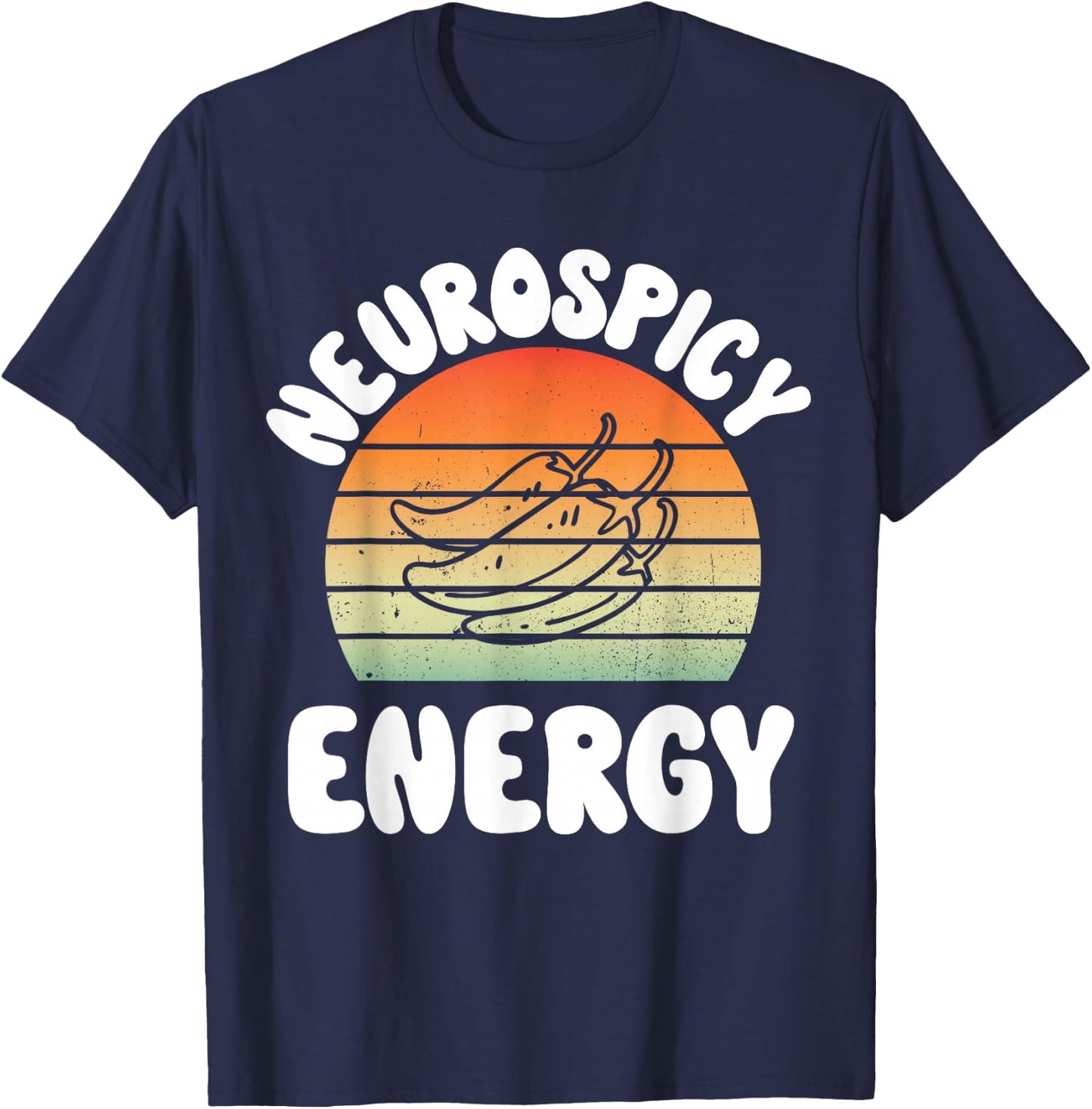Neurospicy Energy Neurodivergence ADD Autism Aspergers ADHD T-Shirt - T-Shirt | Navy