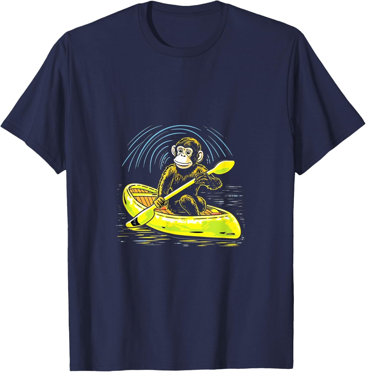 Kayak, Monkey, Kayak, Canoe, Kayak, Canoeing T-Shirt - T-Shirt | Navy