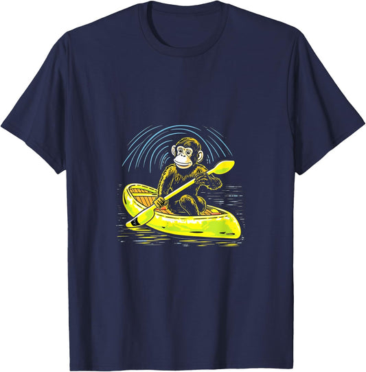 Kayak, Monkey, Kayak, Canoe, Kayak, Canoeing T-Shirt - T-Shirt | Navy