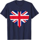 Union Jack - British Flag - Union Flag Heart - Queen T-Shirt - T-Shirt | Navy