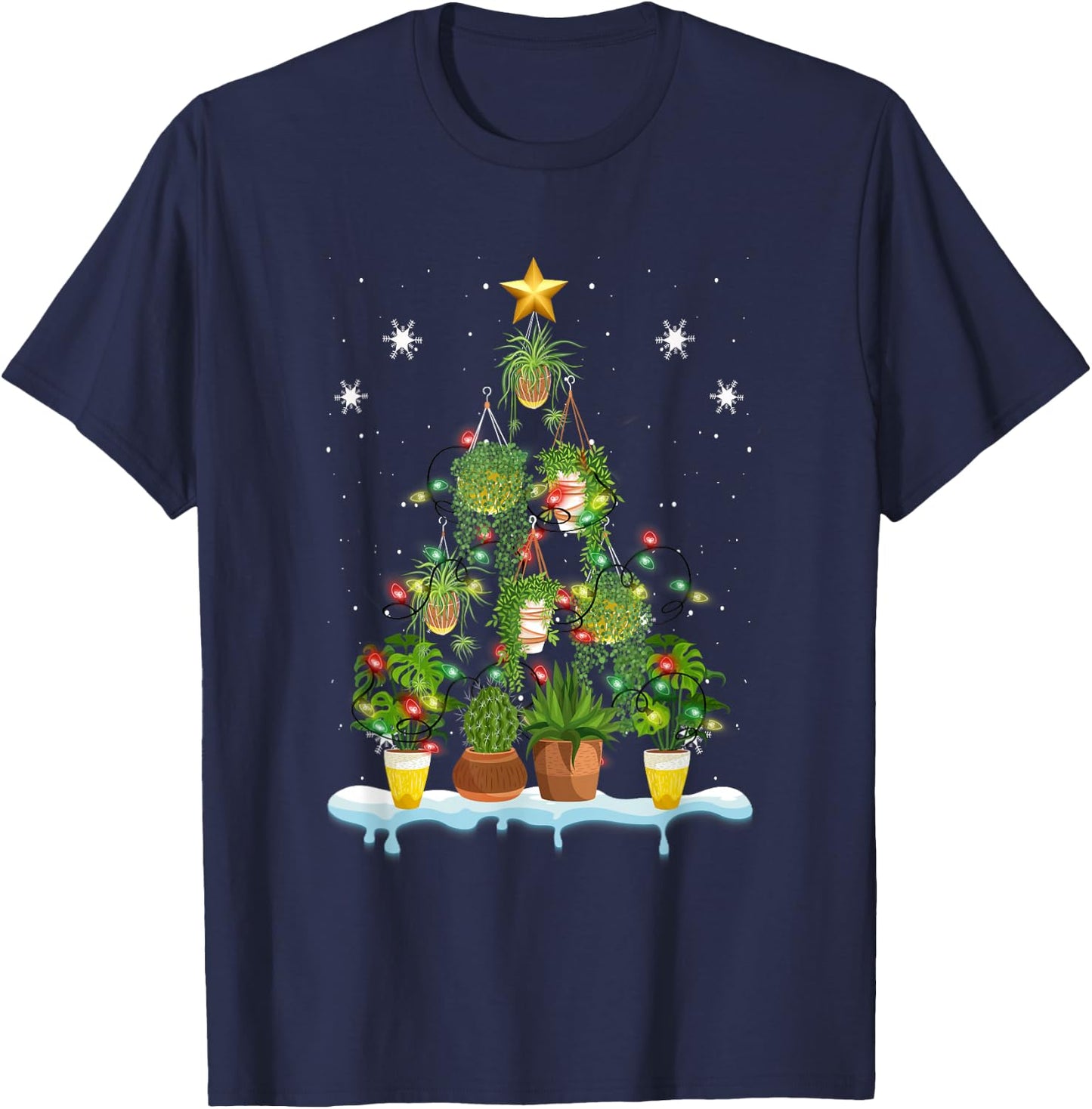 Xmas Tree Gardening Potted Plant Christmas Tree Gardener T-Shirt - T-Shirt | Navy
