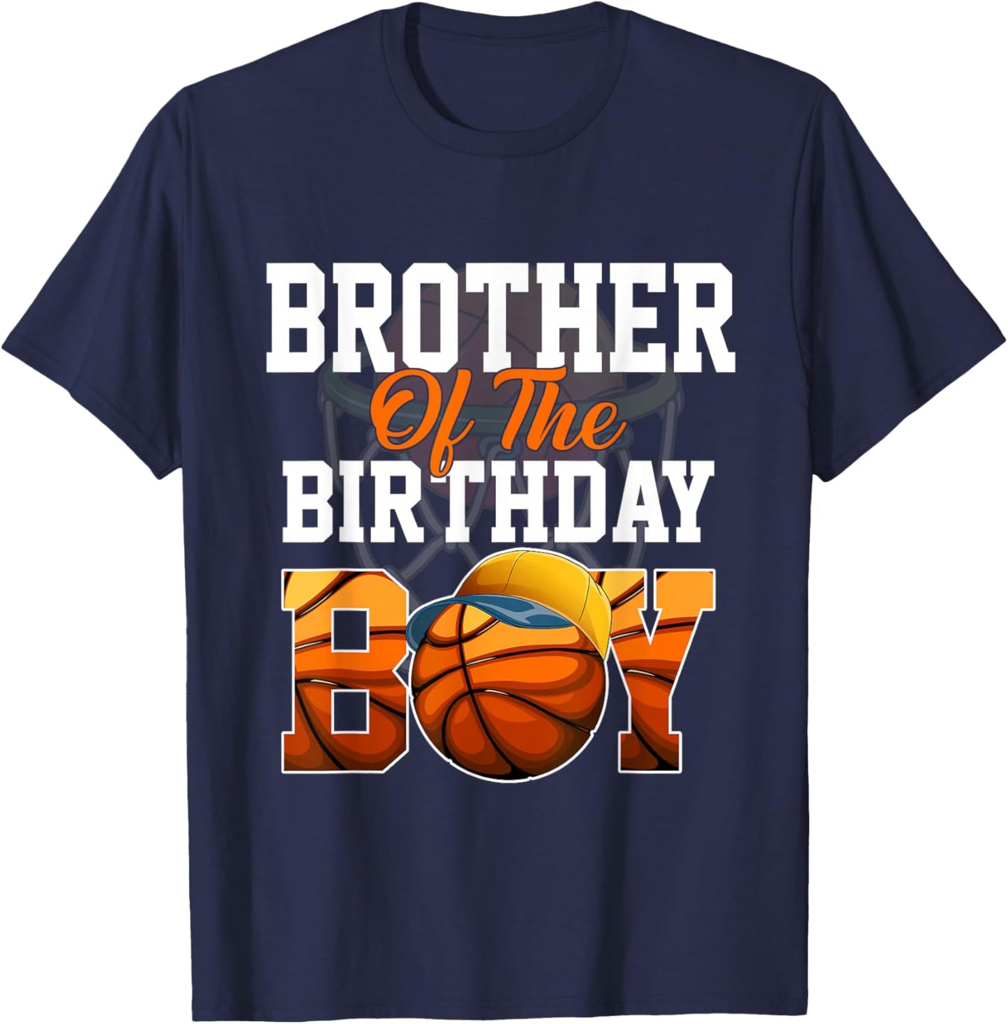 Family Baller B-day Party Brother Basketball Birthday Boy T-Shirt - T-Shirt | Navy