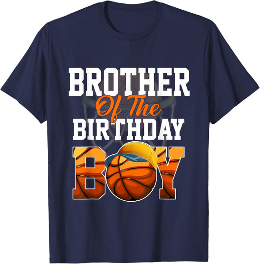 Family Baller B-day Party Brother Basketball Birthday Boy T-Shirt - T-Shirt | Navy