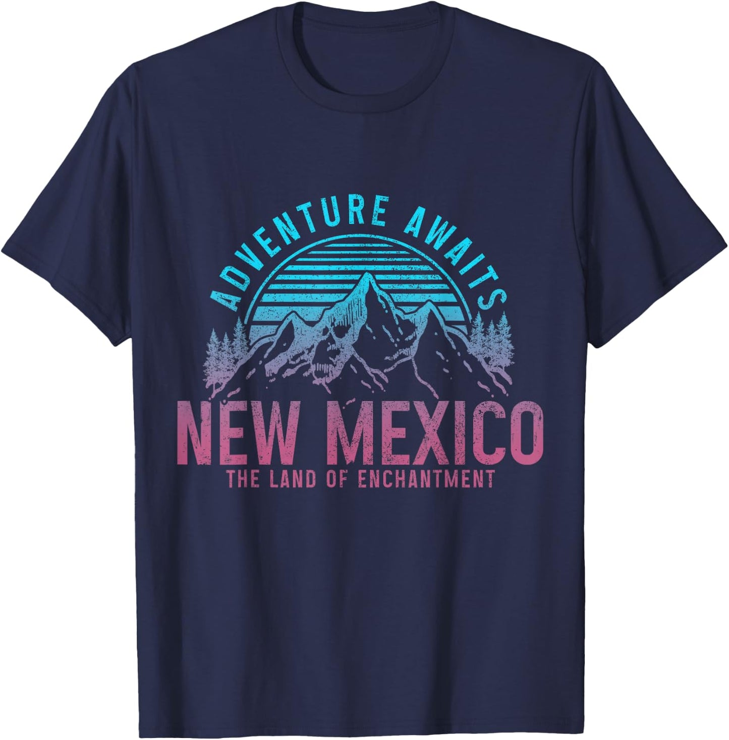 New Mexico The Land of Enchantment Vintage Mountains Hiking T-Shirt - T-Shirt | Navy