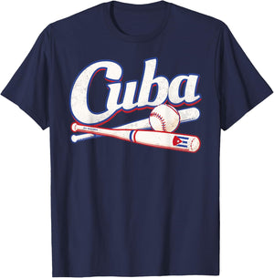 Cuba Baseball Shirt Fan Cuban Flag Sport Team Graphic T-Shirt - T-Shirt | Navy