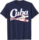 Cuba Baseball Shirt Fan Cuban Flag Sport Team Graphic T-Shirt - T-Shirt | Navy