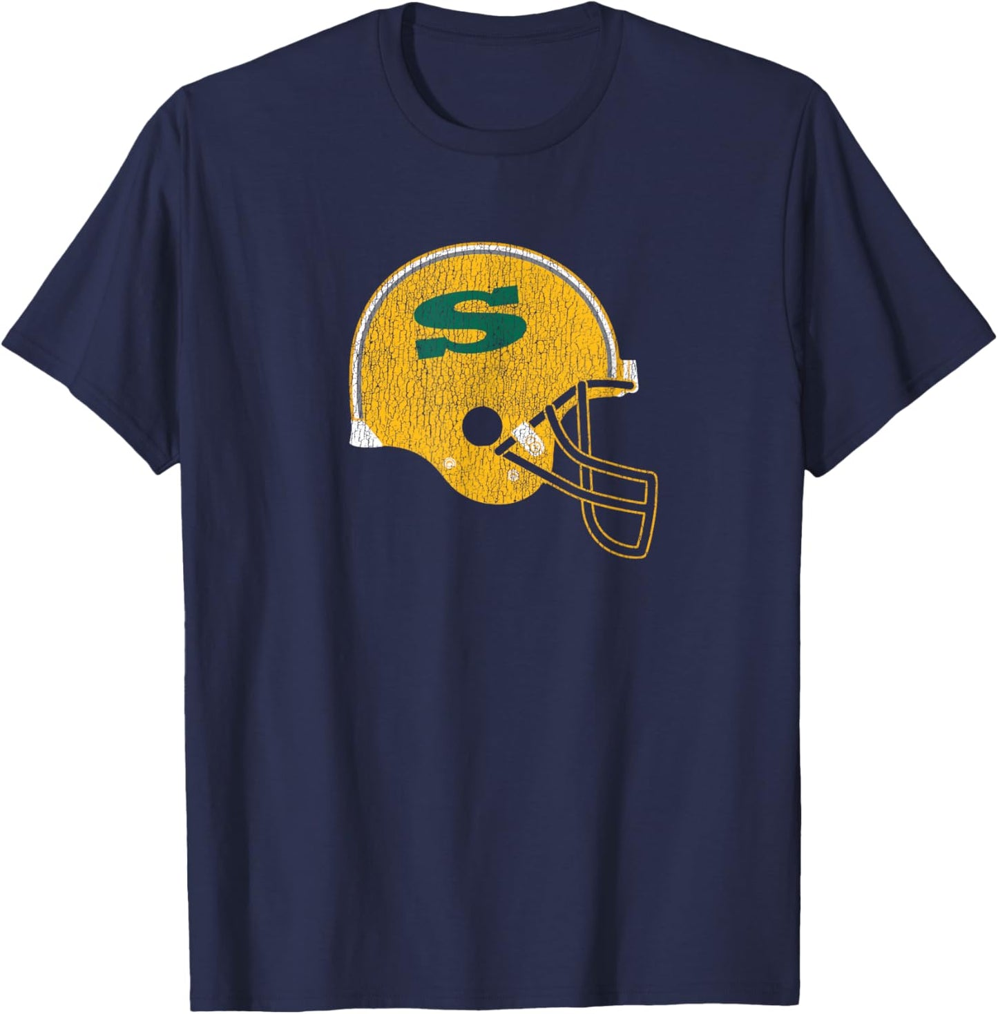 Siena College Throwback Football Helmet Vintage 80s T-Shirt - T-Shirt | Navy