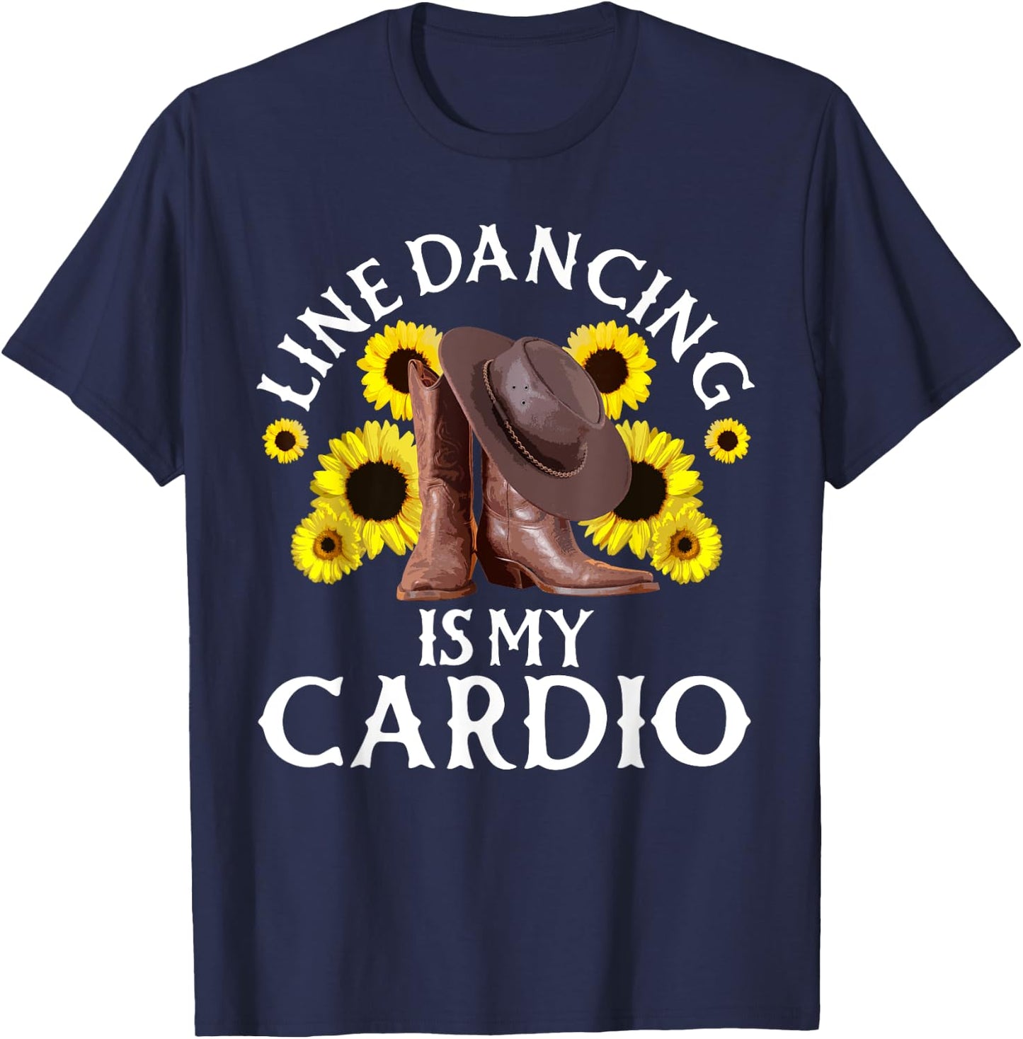 Line Dancing Art Men Country Dancing Rodeo Dancer T-Shirt - T-Shirt | Navy