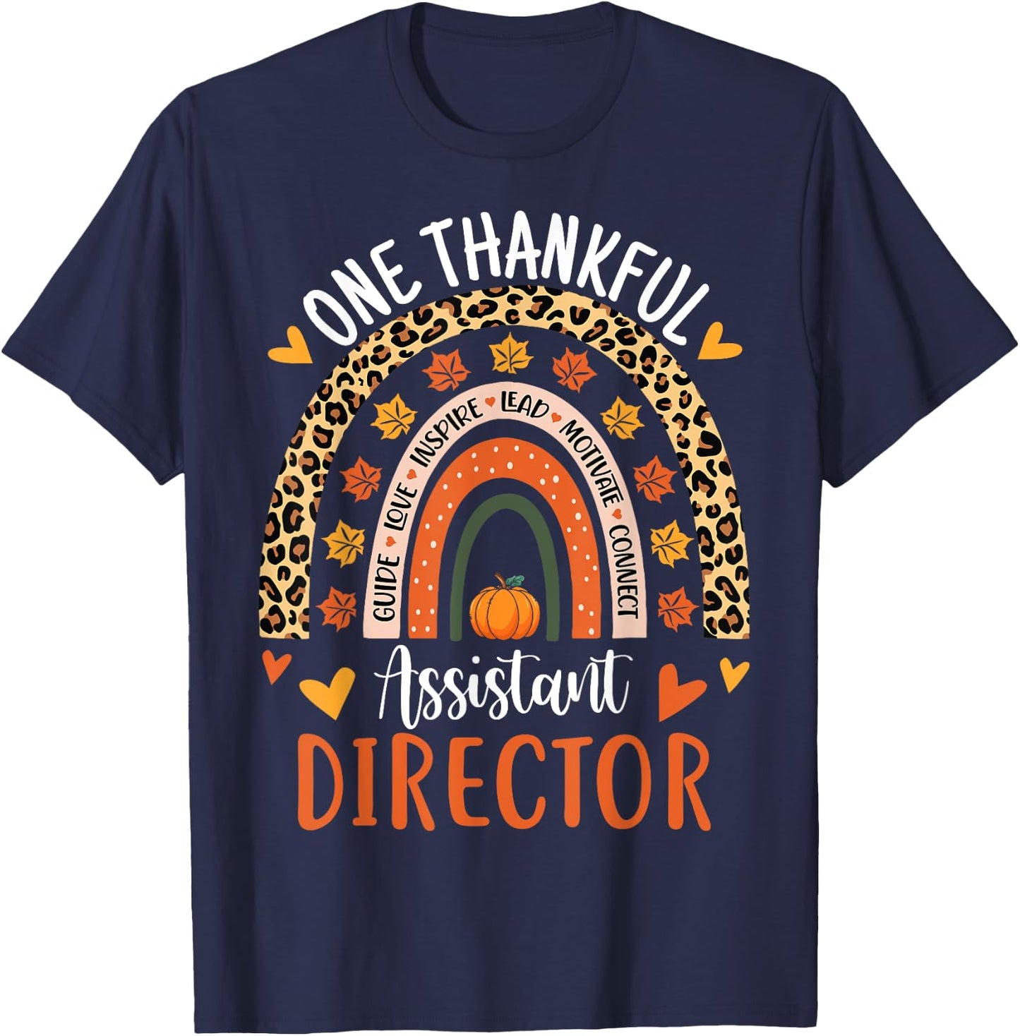 Thankful Assistant Director Thanksgiving School Secretary T-Shirt - T-Shirt | Navy