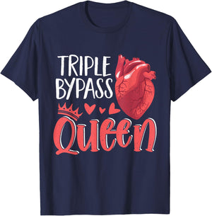 Open Heart Surgery Bypass Awareness Heart Triple Bypass T-Shirt - T-Shirt | Navy