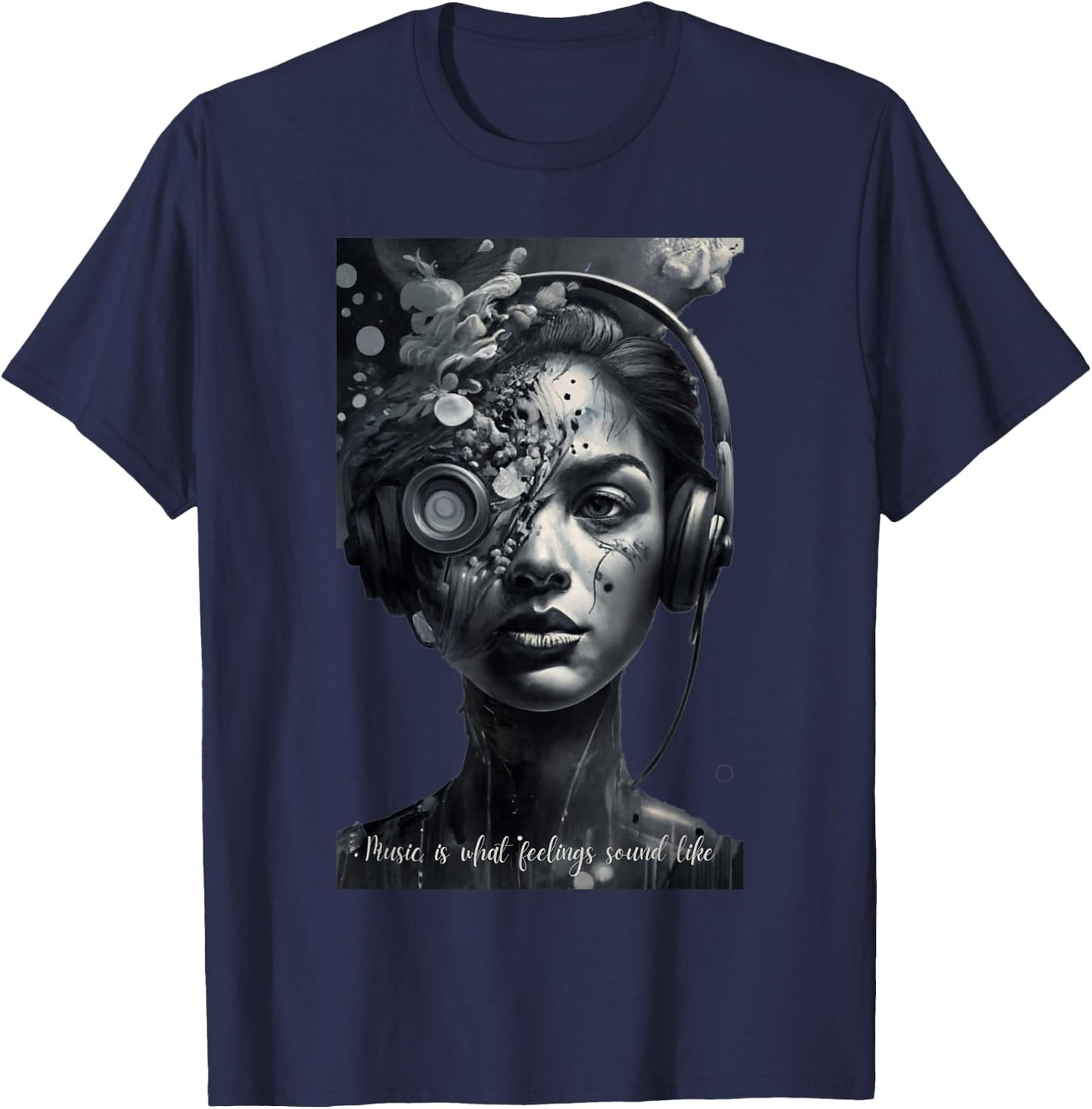 Music Is What Feelings Sound Like T-Shirt - T-Shirt | Navy
