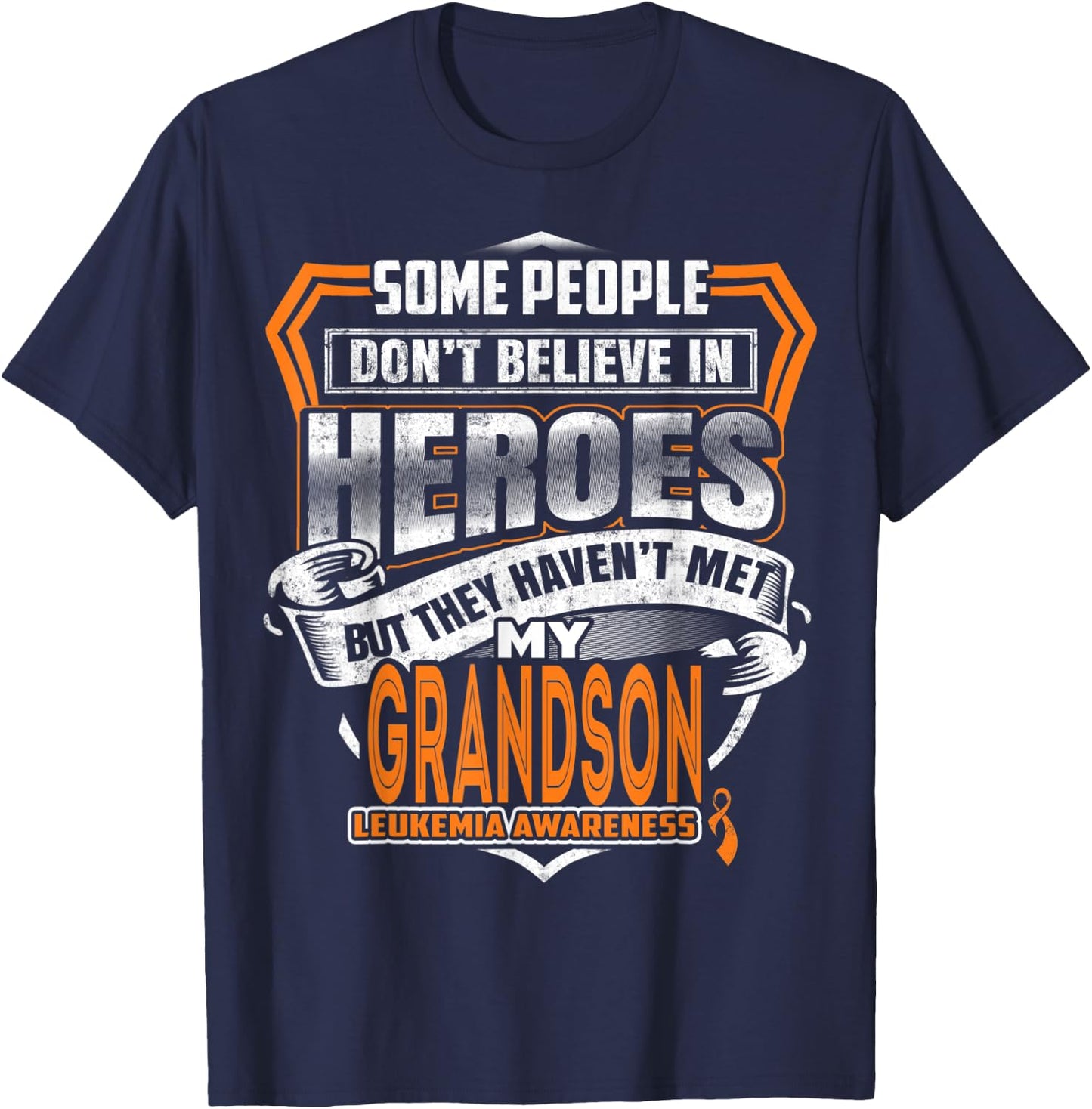 My Grandson's Fight is My Fight Leukemia Awareness T-Shirt - T-Shirt | Navy