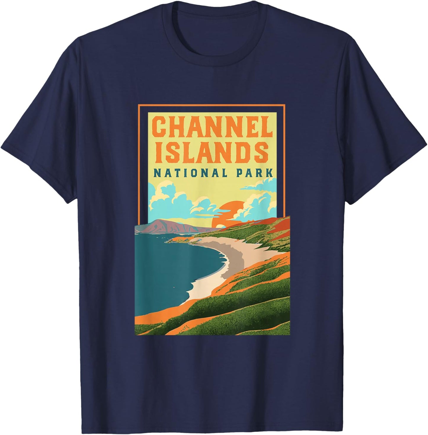 Channel Islands California WPA National Parks Poster Retro T-Shirt - T-Shirt | Navy