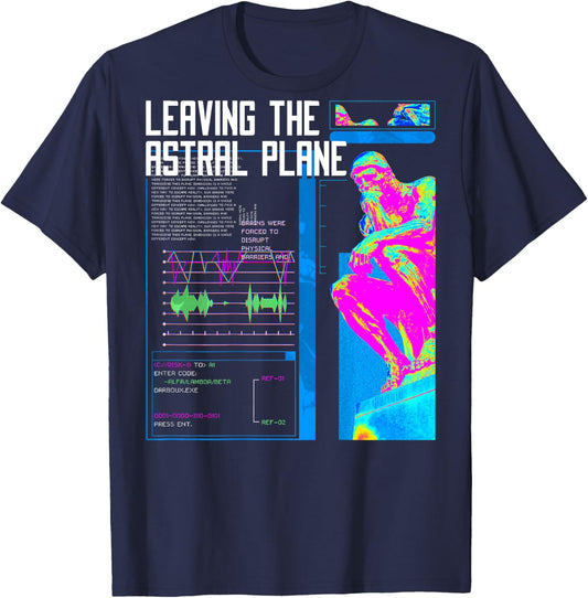 Back print: Techno music Vaporwave EDM party raver festival T-Shirt - T-Shirt | Navy