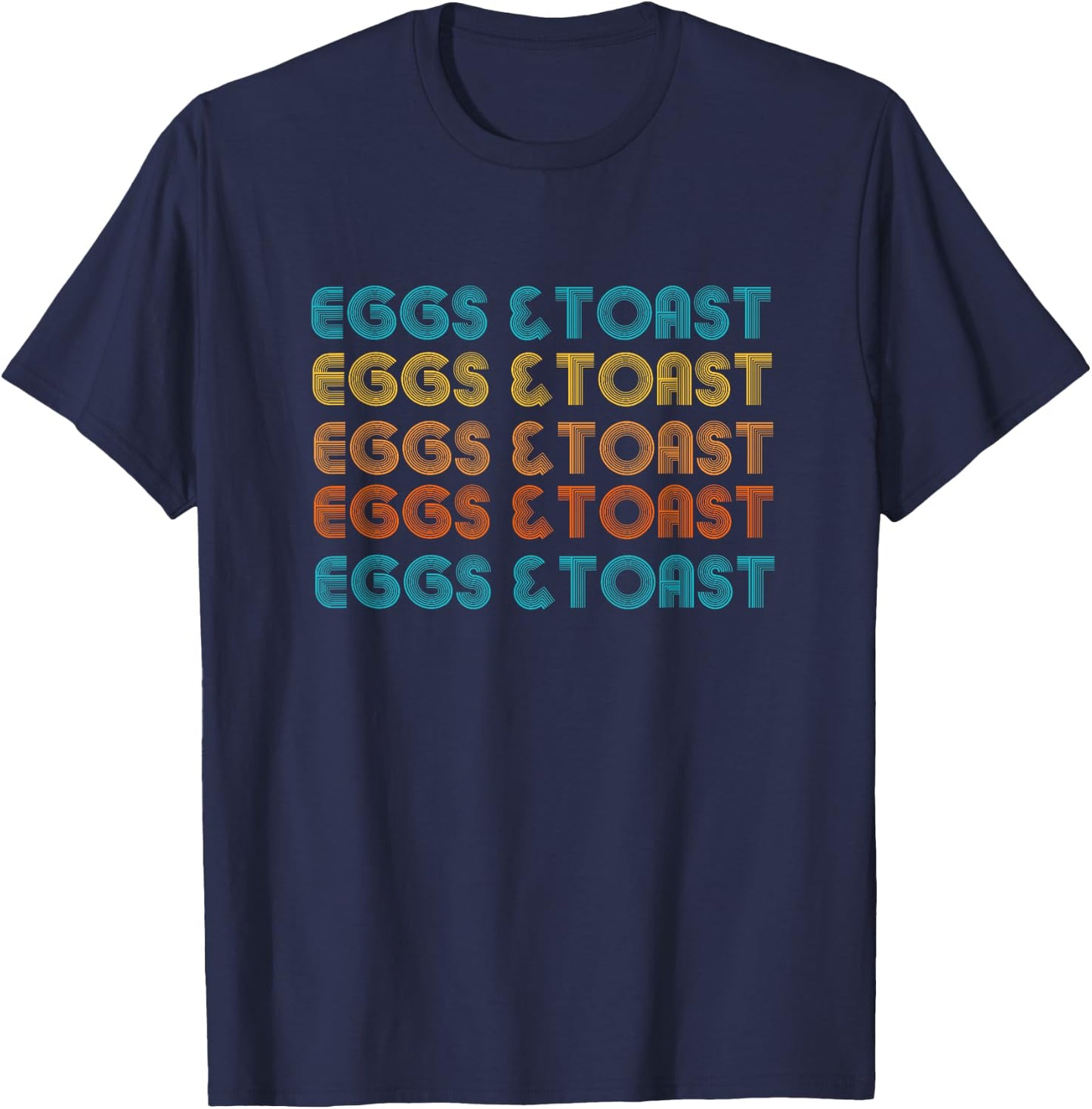 Eggs & Toast, COMFORT FOODS, UK, American Breakfast T-Shirt - T-Shirt | Navy