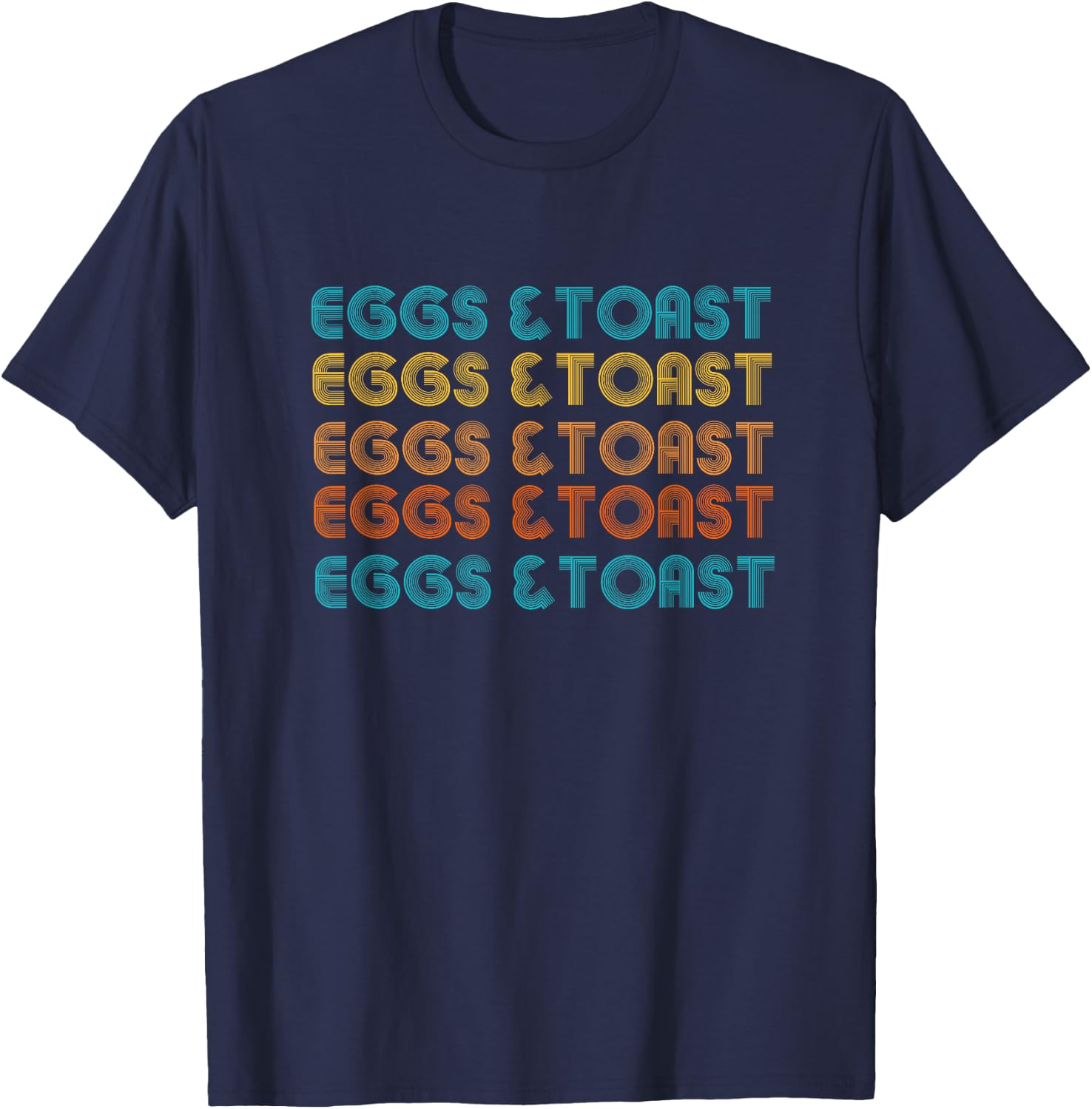 Eggs & Toast, COMFORT FOODS, UK, American Breakfast T-Shirt - T-Shirt | Navy