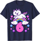 Birthday girl 6 years old, cat, unicorn, 6th birthday T-Shirt - T-Shirt | Navy