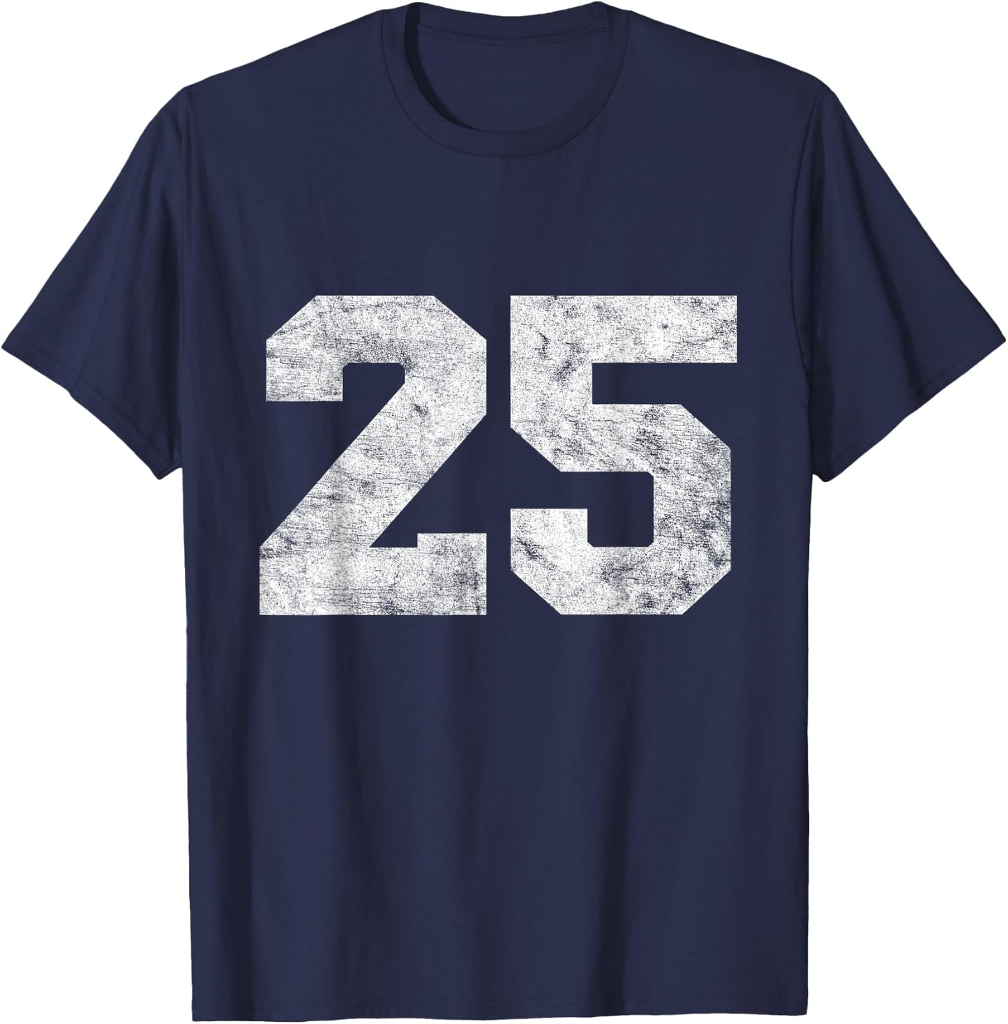 Vintage Lucky Number 25 Birthday Sports Player Team Athlete T-Shirt - T-Shirt | Navy