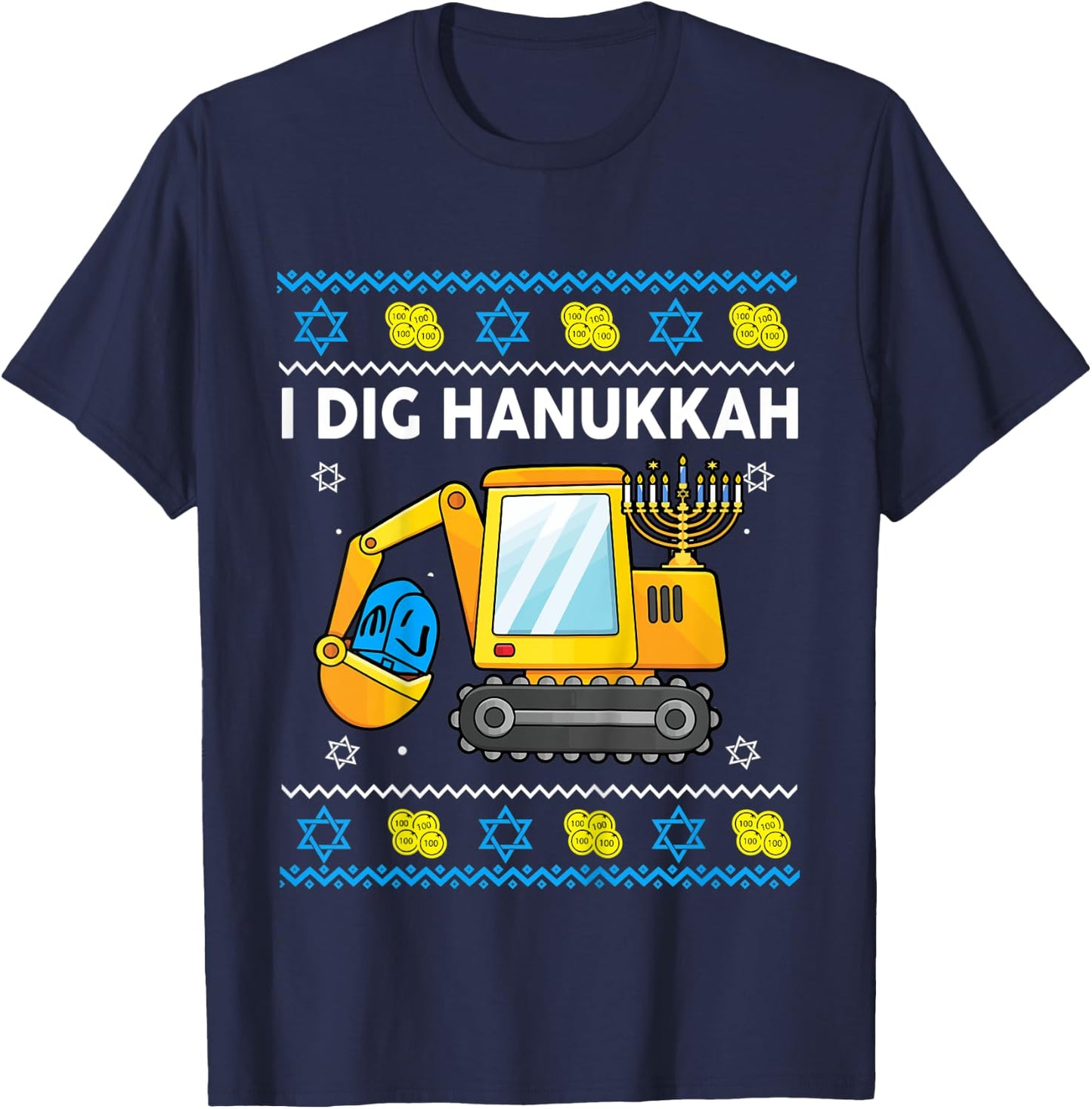 Kids I Dig Hanukkah-Shirt Happy Chanukah Funny Jewish Boy Toddler T-Shirt - T-Shirt | Navy