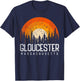Gloucester Massachusetts MA Shirt Vintage 80s 90s Retro Gift T-Shirt - T-Shirt | Navy