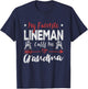 My Favorite Lineman Calls Me Grandma Football Player Grandma T-Shirt - T-Shirt | Navy
