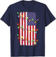 Christmas Lights USA Flag Shirt Patriotic Veteran Christmas T-Shirt - T-Shirt | Navy