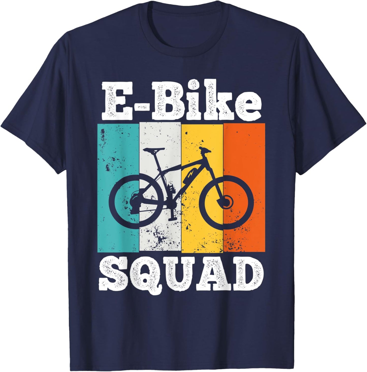 E-Bike Squad Shirt EBike Team E-Biking Retro E-Bike T-Shirt - T-Shirt | Navy