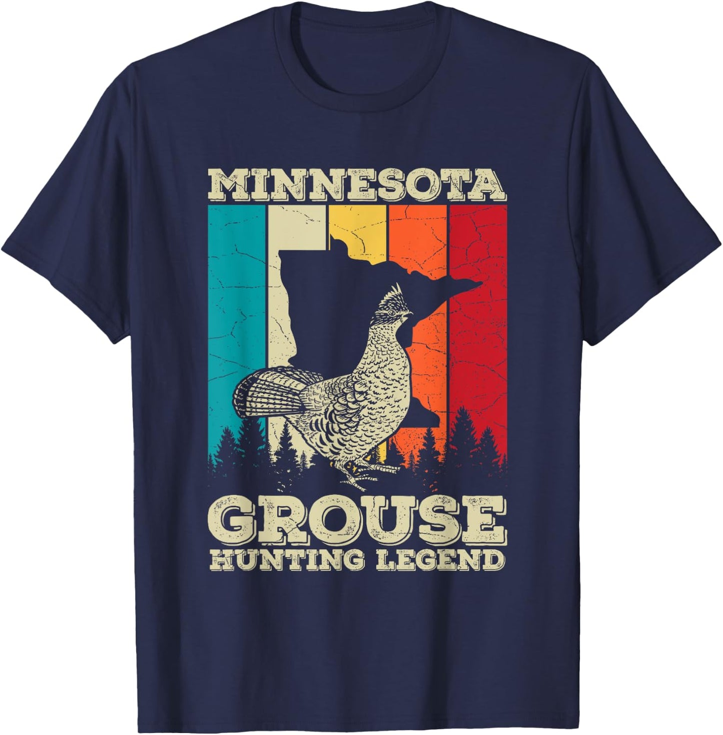 Minnesota Ruffed Grouse Quote for a Ruffed Grouse hunter T-Shirt - T-Shirt | Navy