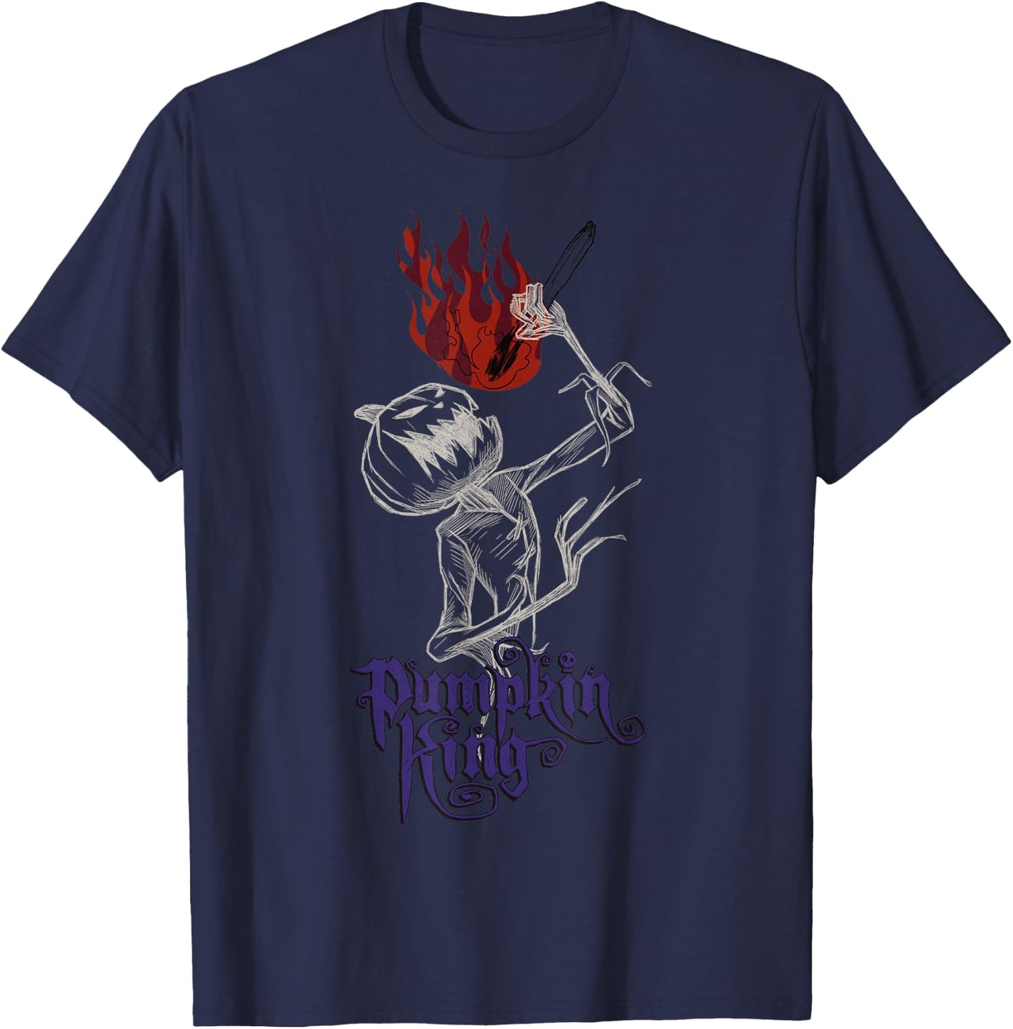 Disney The Nightmare Before Christmas Pumpkin King Torch T-Shirt - T-Shirt | Navy