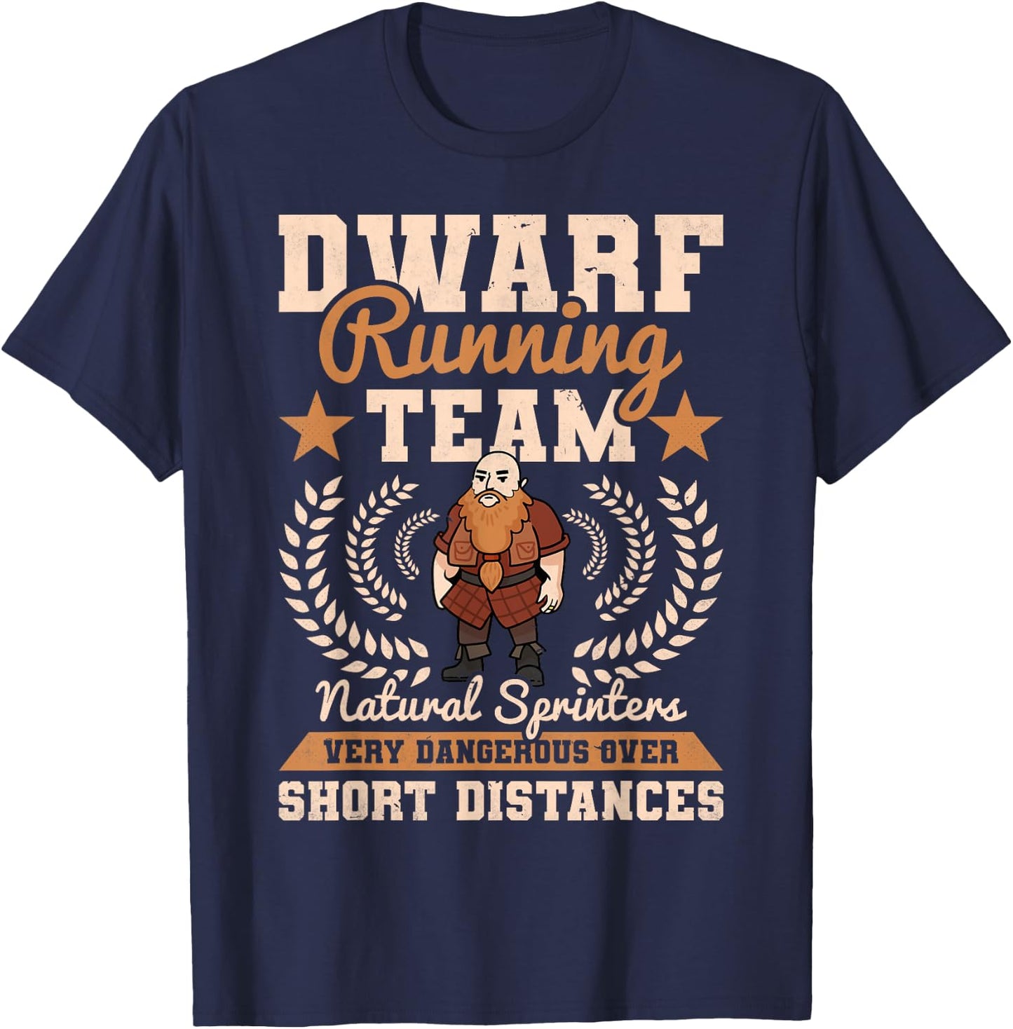 Dwarf Running Team Natural, Mythical Creatures, Monster T-Shirt - T-Shirt | Navy
