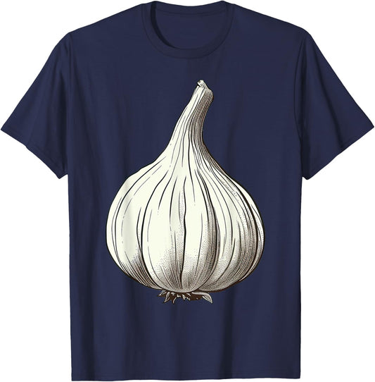 Garlic Lazy Easy Funny Matching Halloween Costume T-Shirt - T-Shirt | Navy