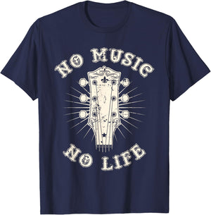 No Music No Life Rhythm Creative Passion T-Shirt - T-Shirt | Navy