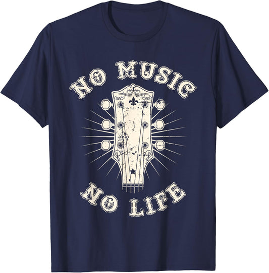 No Music No Life Rhythm Creative Passion T-Shirt - T-Shirt | Navy